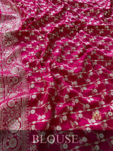 Queen Pink Banarasi Uppada Silk Saree