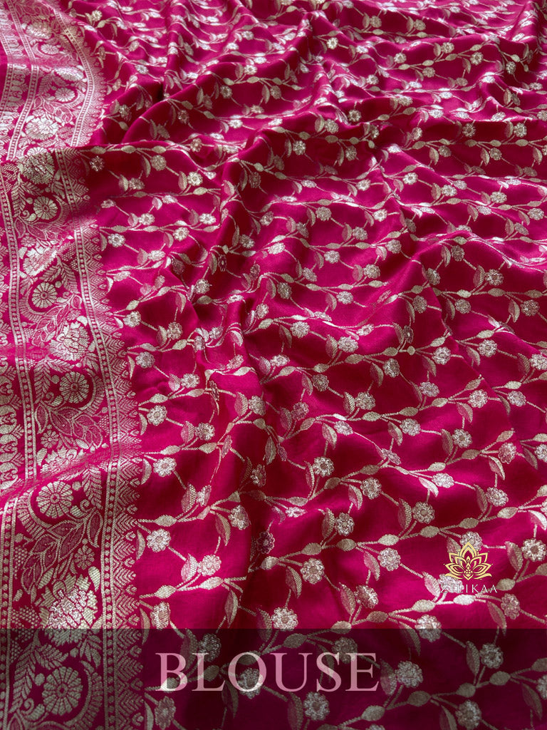 Queen Pink Banarasi Uppada Silk Saree