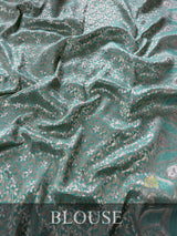 Turquoise Green Banarasi Uppada Silk Saree