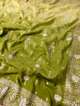 Hand-Dyed Double Shade Banarasi Uppada Silk saree