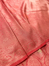 Peach Pink Kanchipuram Silk Saree