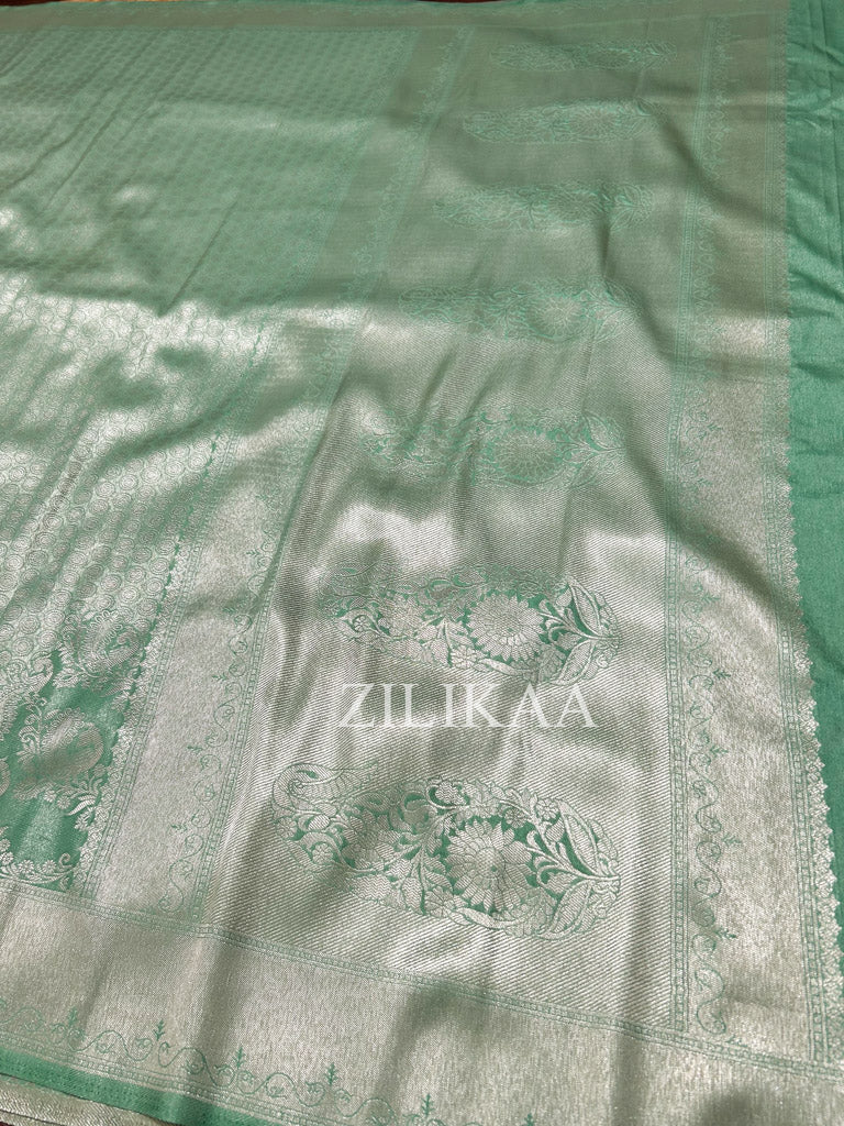 Pistachio Green Kanchipuram Silk Saree