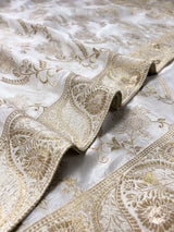 Pearl White Banarasi Uppada Silk Saree