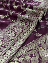 Plum Wine Banarasi Uppada Silk Saree