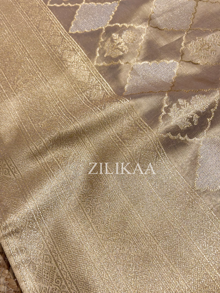 Vintage Gold Kanchipuram Tissue SIlk Saree