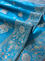 Firozi Blue Banarasi Uppada Silk Saree
