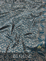 Teal Blue Banarasi Uppada Silk Saree