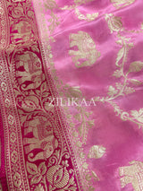 Pastel Pink Munga Silk Saree