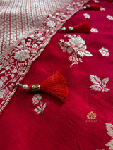 Scarlet Red Banarasi Uppada Silk Saree