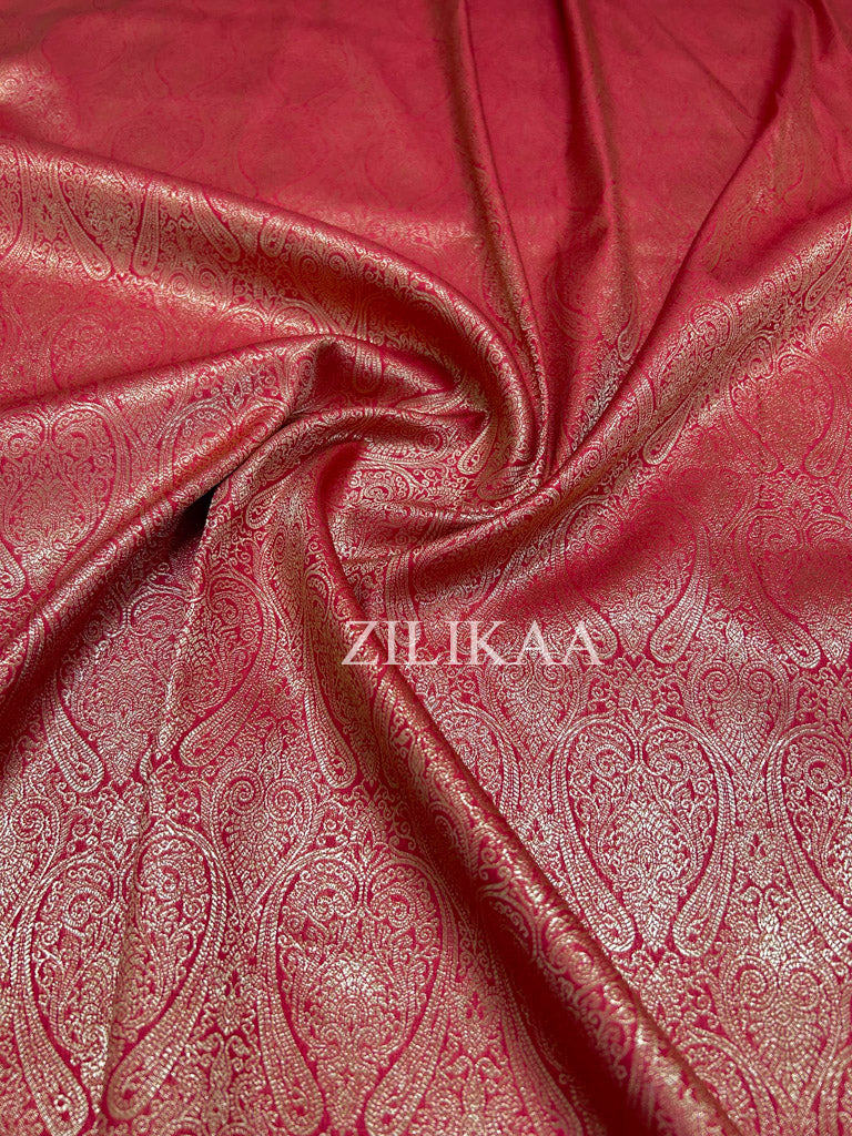 Maroon Red Kanjeevaram Silk Saree