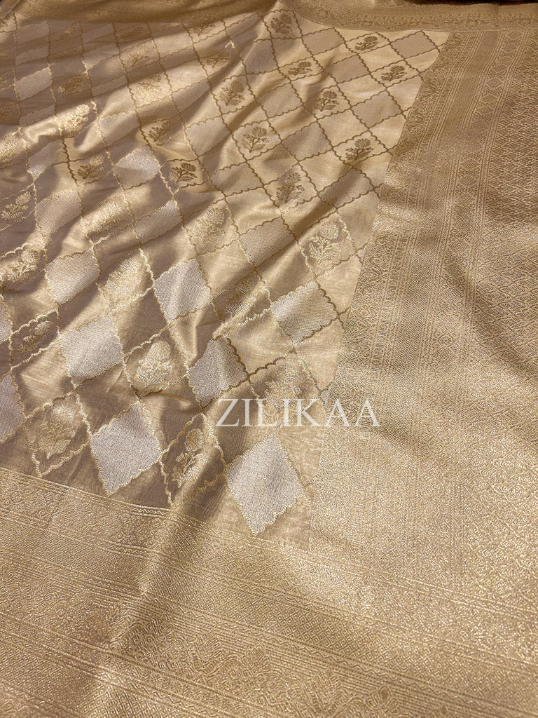 Vintage Gold Kanchipuram Tissue SIlk Saree