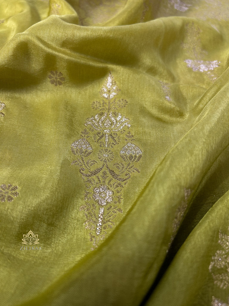 Hand-Dyed Double Shade Banarasi Uppada Silk saree