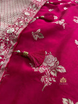 Queen Pink Banarasi Uppada Silk Saree