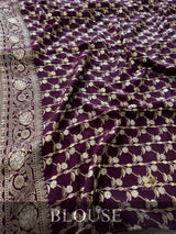 Plum Wine Banarasi Uppada Silk Saree