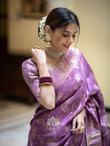 Royal Lavender Banarasi Uppada Silk Saree
