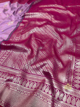 Lilac Purple Banarasi Katan Silk Saree