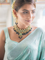 Arctic Ocean Blue Antique Silver Zari Khaddi Weaved Georgette Saree