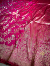 Queen Pink Banarasi Katan Silk Saree
