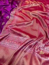 Eggplant Purple Banarasi Katan Silk Saree