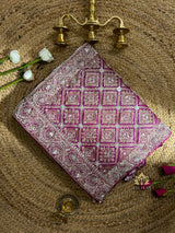 Plum Wine Zardozi Handwork Patola Munga Silk Saree