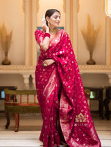 Queen Pink Banarasi Uppada Silk Saree