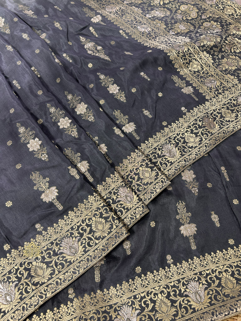 Hand-Dyed Double Shade Banarasi Uppada Silk saree