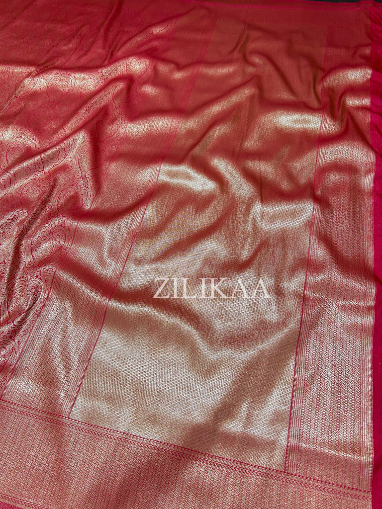 Maroon Red Kanjeevaram Silk Saree