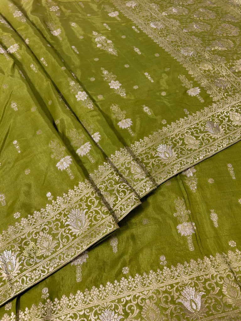 Hand-Dyed Double Shade Banarasi Uppada Silk saree