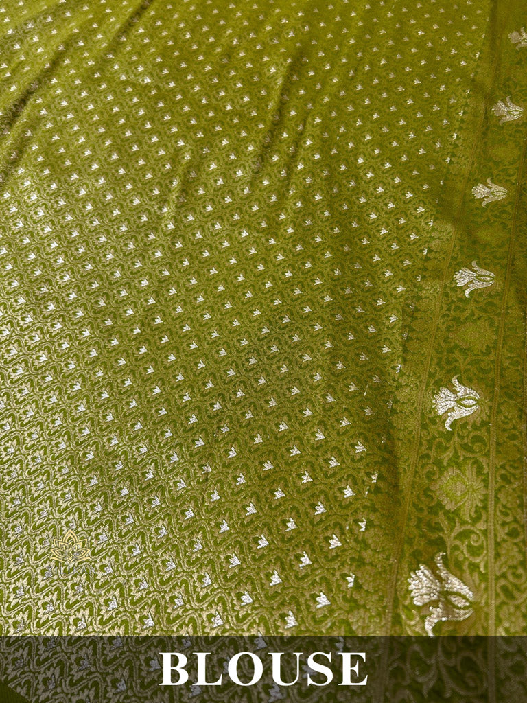 Hand-Dyed Double Shade Banarasi Uppada Silk saree