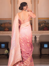Hand-Dyed Double Shade Banarasi Uppada Silk saree