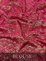 Queen Pink Banarasi Uppada Silk Saree