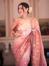 Hand-Dyed Double Shade Banarasi Uppada Silk saree