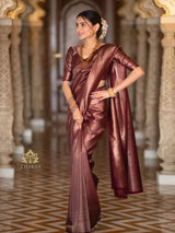 Sangria Maroon  Kanchipuram Silk Saree