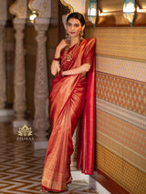 Scarlet Red Kanchipuram Silk Saree