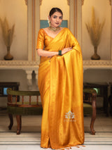 Medallion Golden Kanjeevaram Silk Saree
