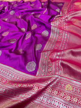 Eggplant Purple Banarasi Katan Silk Saree
