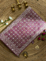 Plum Wine Zardozi Handwork Patola Munga Silk Saree