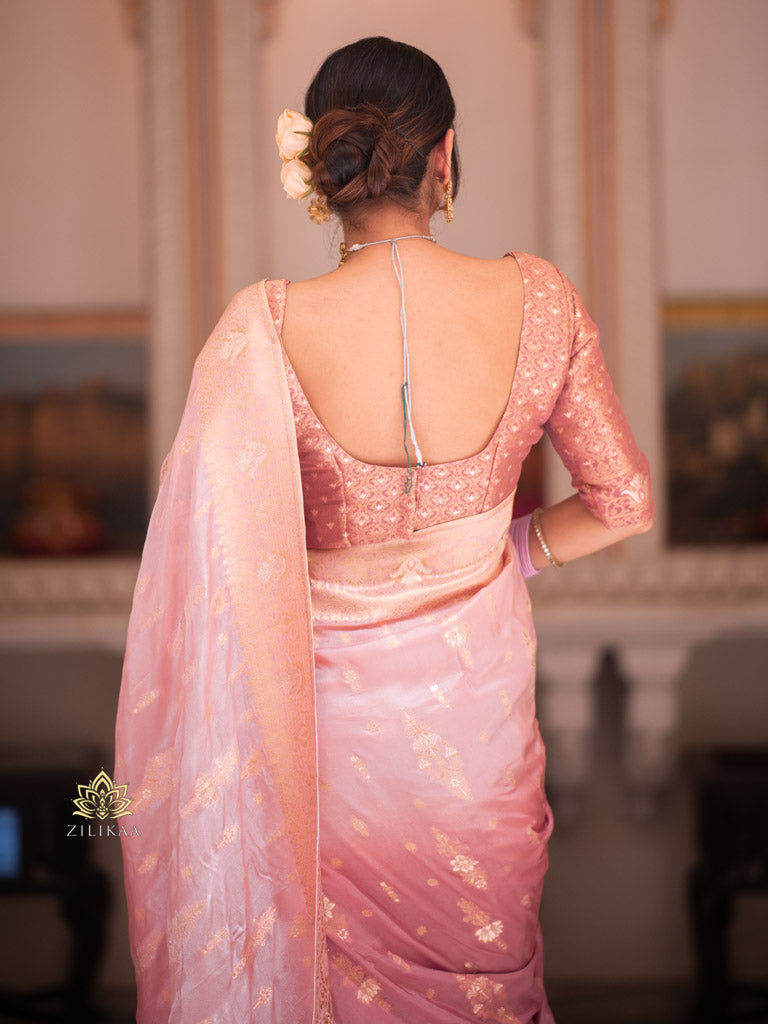 Hand-Dyed Double Shade Banarasi Uppada Silk saree