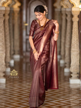 Sangria Maroon  Kanchipuram Silk Saree