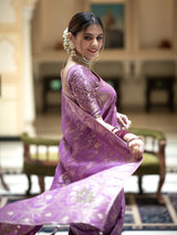 Royal Lavender Banarasi Uppada Silk Saree
