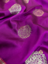 Eggplant Purple Banarasi Katan Silk Saree