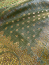 Olive Green Kanchipuram Tissue Silk Saree