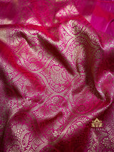 Queen Pink Banarasi Katan Silk Saree