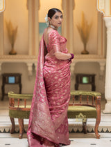 Orchid Pink Banarasi Uppada Silk Saree