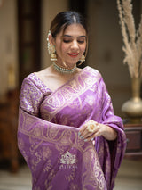 Royal Lavender Banarasi Uppada Silk Saree
