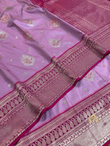 Lilac Purple Banarasi Katan Silk Saree