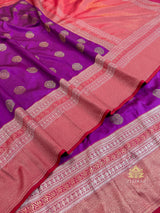 Eggplant Purple Banarasi Katan Silk Saree