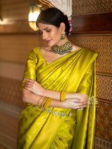 Baby Mehandi Kanjeevaram Silk Saree
