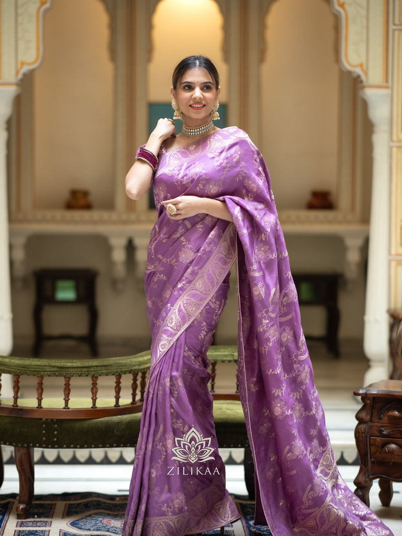 Royal Lavender Banarasi Uppada Silk Saree