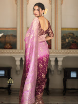 Hand-Dyed Double Shade Banarasi Uppada Silk saree